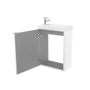 GoodHome Imandra Gloss White Wall-mounted Vanity unit & basin set (H)550mm