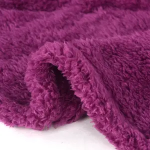 EHC Teddy Fleece Super Soft Warm Fluffy Throw Thermal Sofa Blanket 130 x 170cm - Purple