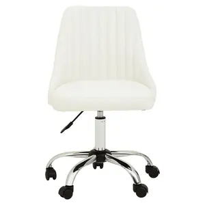 Interiors by Premier Brent Off-White Leather Effect Home Office Chair