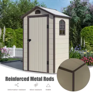 Costway Outdoor Storage Shed Weather Resistant Garden Shed w/ Lockable Door& Air Vents