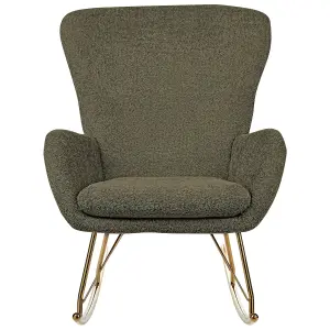 Rocking Chair ANASET Boucle Dark Green