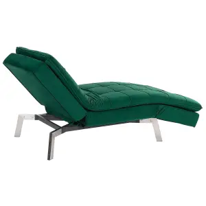 Velvet Chaise Lounge Emerald Green LOIRET