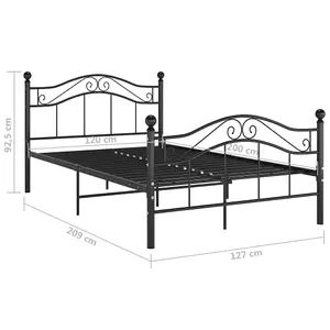 Berkfield Bed Frame Black Metal 120x200 cm