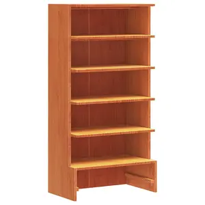 Shoe Cabinet Wax Brown 52x30x104 cm Solid Wood Pine