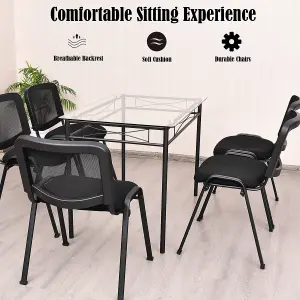 Costway 5PCS Stackable Reception Chairs Heavy Duty Office Chair Upholstered Conference