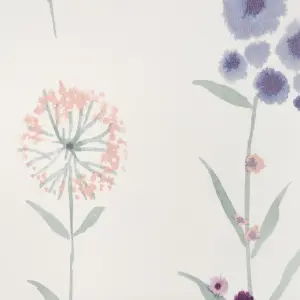 GoodHome Bifora Purple Floral Smooth Wallpaper Sample