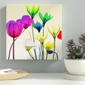 Floral Calm Pop Mate - Wrapped Canvas Print 30 cm H x 30 cm W