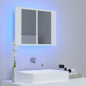 Berkfield LED Bathroom Mirror Cabinet White 60x12x45 cm