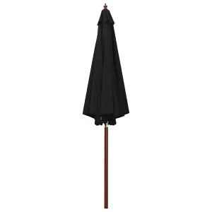 Berkfield Parasol with Wooden Pole 300x258 cm Black