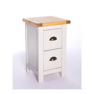 Argenta 2 Drawer Petite Bedside Table Brass Cup Handle