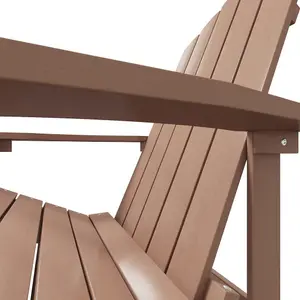 Berkfield Garden Adirondack Chair with Footstool HDPE Brown