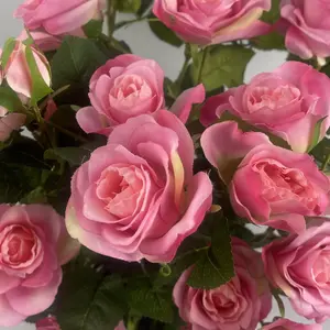 Artificial Pink Luxury Realistic Rose Bush