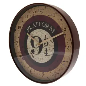 Harry Potter Platform 9 3/4 Wall Clock Beige/Burgundy (One Size)