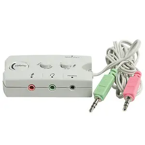 3.5mm Headphone Headset & Speaker Audio Switch Microphone Input Volume Control