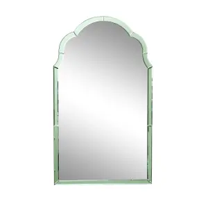 Melody Maison Arched Green Glass Art Deco Wall Mirror 60cm x 101cm