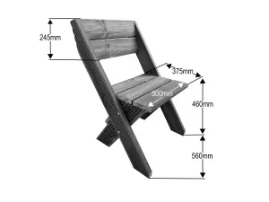 DeckFusion wooden garden chair (natural finish)