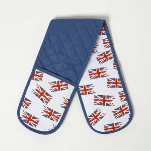 Homescapes Multi Colour Union Jack Cotton Double Oven Glove