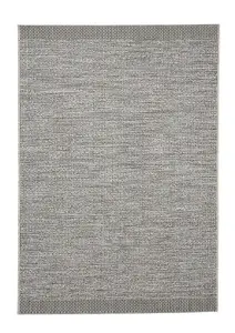 Seam Flat Weave Easy Clean Rug - Silver/Black - 160x220