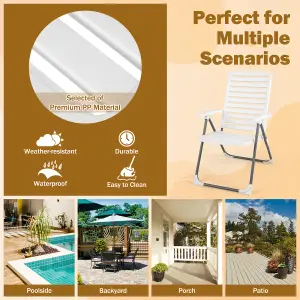 Costway Patio Folding Chair Adjustable Reclining High Back Folding Chair 7-Level Height