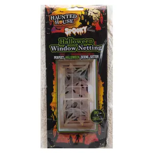 Halloween Window Netting Decoration Trick or Treat Party 365cm x 90cm White