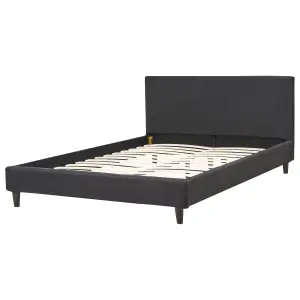 Fabric EU Double Size Bed Black FITOU