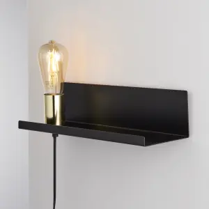 Ando Matt Black Plug-in Wall light