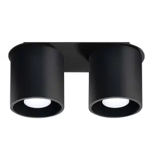 Orbis Aluminium Black 2 Light Classic Ceiling Light