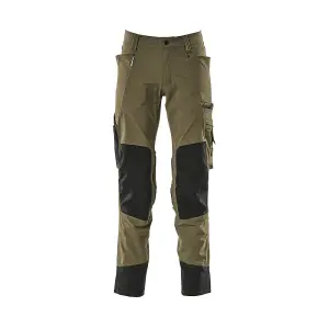 Mascot Advanced Stretch Trousers with Kneepad Pockets - Moss Green   (32.5) (Leg Length - Short)