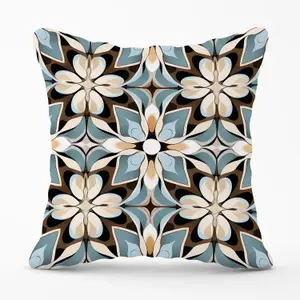 Beige And Brown Abstract Pattern Outdoor Cushion 45cm x 45cm