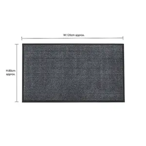 JVL Heavy Duty Barrier Anti-slip Door Mat, 80x120cm, Blue/Black