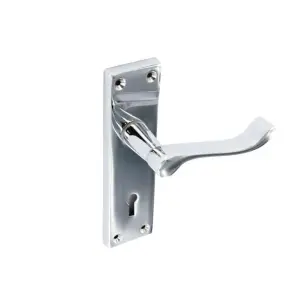 Securit Chrome Scroll Door Handle (Pack of 2) Silver (150mm)