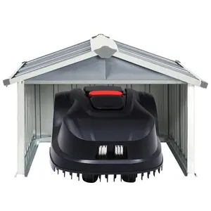 Tuckahoe Garden Robot Lawnmower Shed 92 x 97 x 63 cm Galvanised Steel Grey