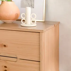 Ulti 2 Drawer Bedside Table Natural Pine