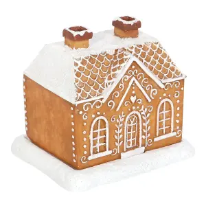 Something Different Gingerbread House Incense Cone Holder Brown/White (One Size)