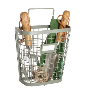 Sage Green Garden Storage Tools Basket