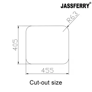 JASSFERRY Undermount Stainless Steel Kitchen Sink 1.0 Single Bowl, 500 x 450 mm