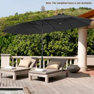 Costway  460 x 265cm Outdoor Double-Sided Parasol Patio Umbrella Market Twin Umbrella