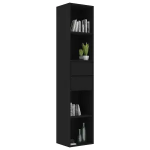 Berkfield Book Cabinet Black 36x30x171 cm Engineered Wood