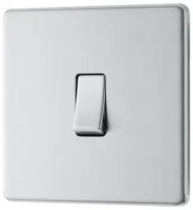 GoodHome 20A Single 2 way Screwless Intermediate switch Matt Steel effect