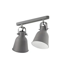 Luminosa LEGEND 2 Light Twin Spotlight Grey 36x17.5x16cm