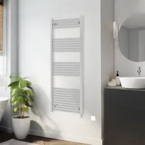 Rinse Bathrooms 800W Electric Heated Warming Towel Rail Bathroom Radiator Chrome - 1600x600mm