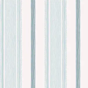 Laura Ashley Heacham Blue Stripe Smooth Wallpaper