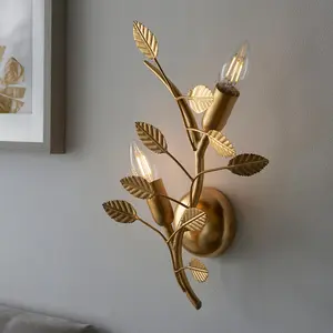 Luminosa Reggio Metal Wall Lamp, Gold Leaf