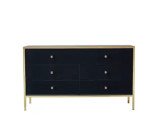 Birlea Fenwick 6 Drawer Chest Black & Gold