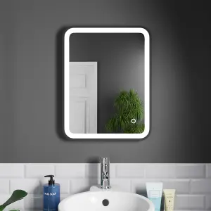 Harper & Harlow 390x500 Vela Matt Black LED Illuminated Bathroom Mirror