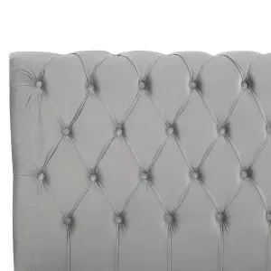 Velvet EU Double Bed Light Grey AVALLON