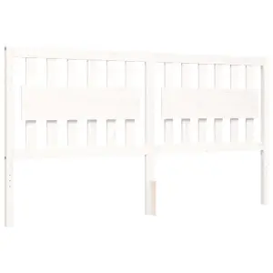 Berkfield Bed Frame with Headboard White Super King Size Solid Wood