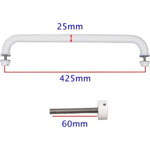 EAI - Pull Handle - Bolt Fixed - 425x25mm - White