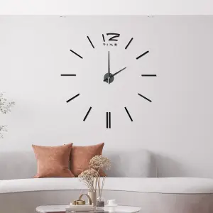 Walplus Black 3D Giant Wall Clock