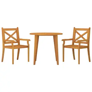 3 Piece Garden Dining Set Solid Wood Acacia